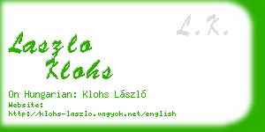 laszlo klohs business card